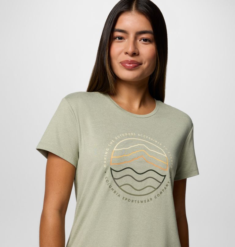 T-shirt Graphique Technique Solan Ridge Femme, Color: Safari, Find Your Trail, image 4