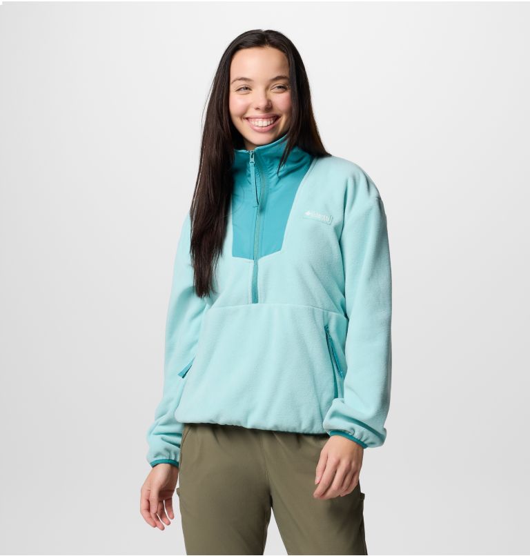 Forro polar con media cremallera Sequoia Grove para mujer, Color: Spray, Teal, image 1