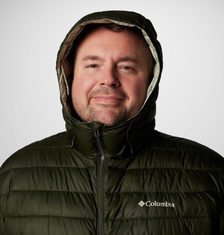 Men's Powder Lite II Hooded Insulated Jacket - Extended Size, Color: Safari, Greenscape, image 5
