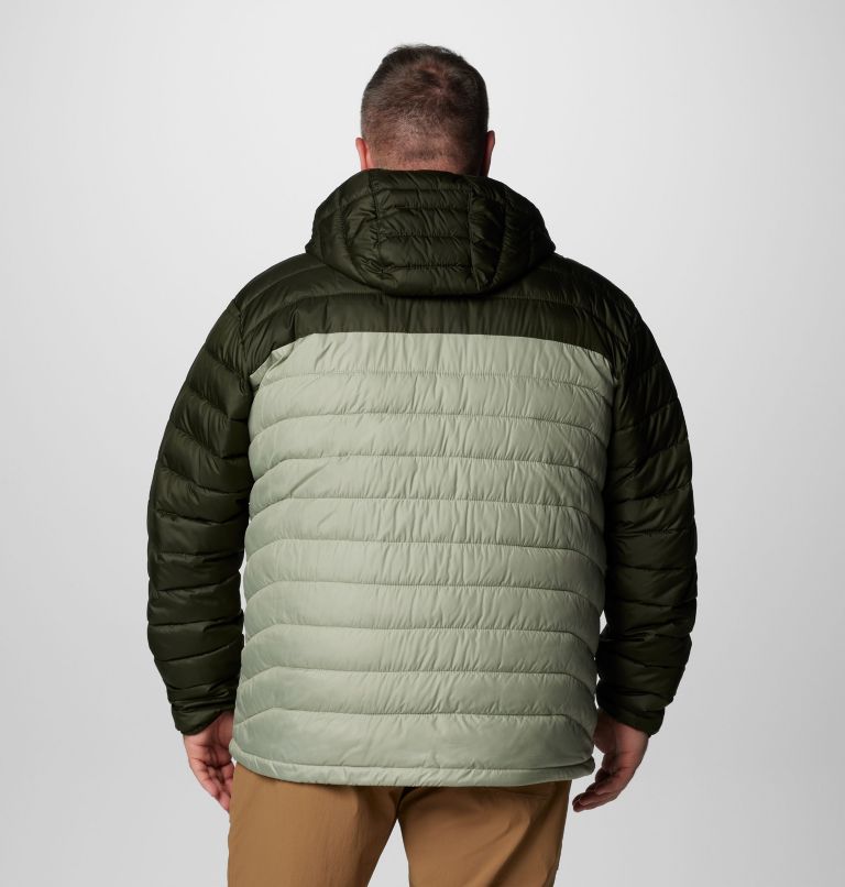 Men's Powder Lite II Hooded Insulated Jacket - Extended Size, Color: Safari, Greenscape, image 2