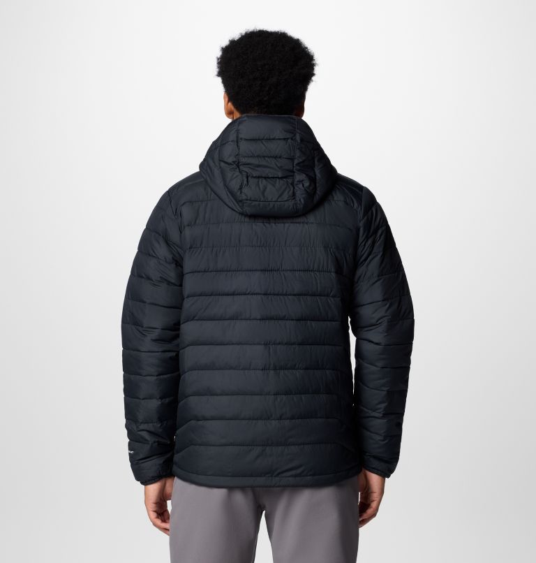 Men’s Powder Lite II Hooded Insulated Jacket, Color: Black, image 2