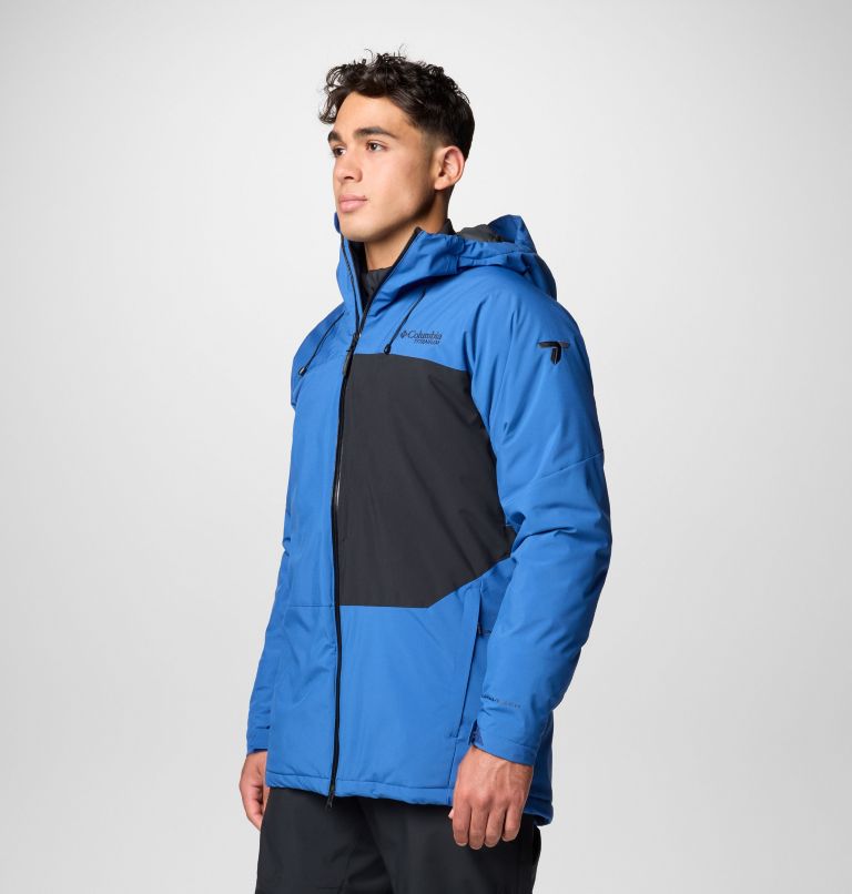 Men's Winter District III Waterproof Ski Jacket, Color: Mountain Blue, Black, image 4