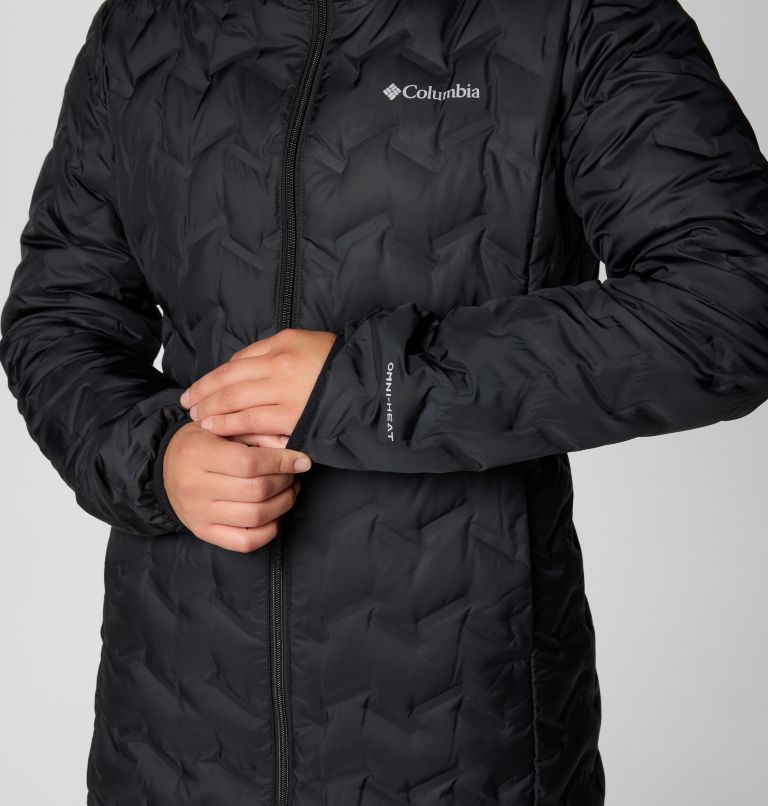 Women's Delta Ridge II Hooded Long Down Puffer, Color: Black, image 8