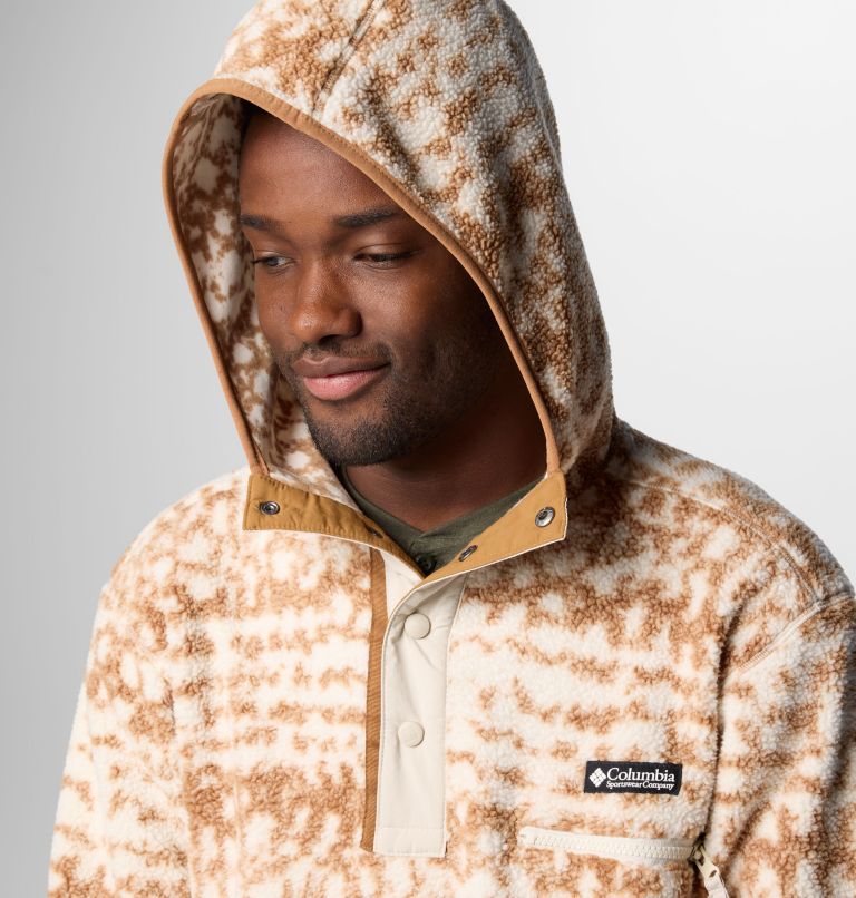 Hoodie en polaire Helvetia Homme, Color: Camel Brown Stippled Stripe, image 5