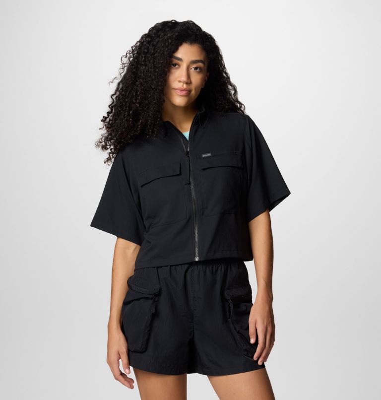 Camisa de manga corta Elevated View Utility para mujer, Color: Black, image 1