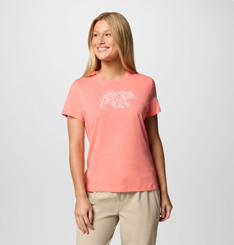 T-shirt Graphique Ajusté Ruby Springs Femme, Color: Alpenglow, Bearly Swirl, image 1