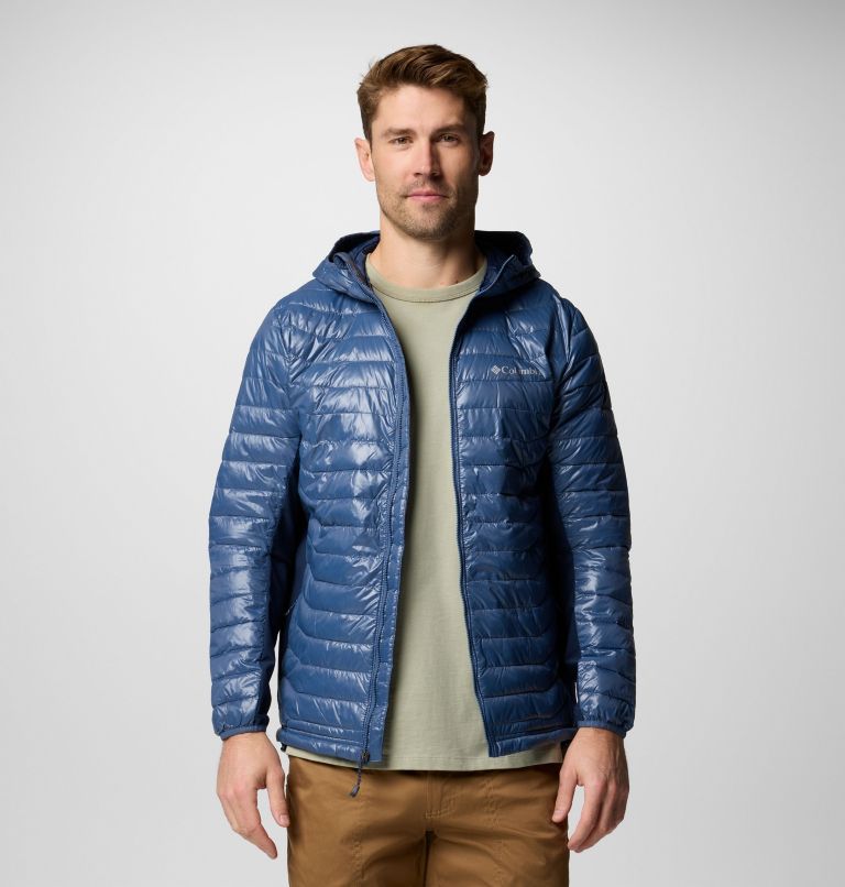 Powder Pass Hybrid Puffer-Jacke mit Kapuze für Männer, Color: Dark Mountain, Collegiate Navy, image 7