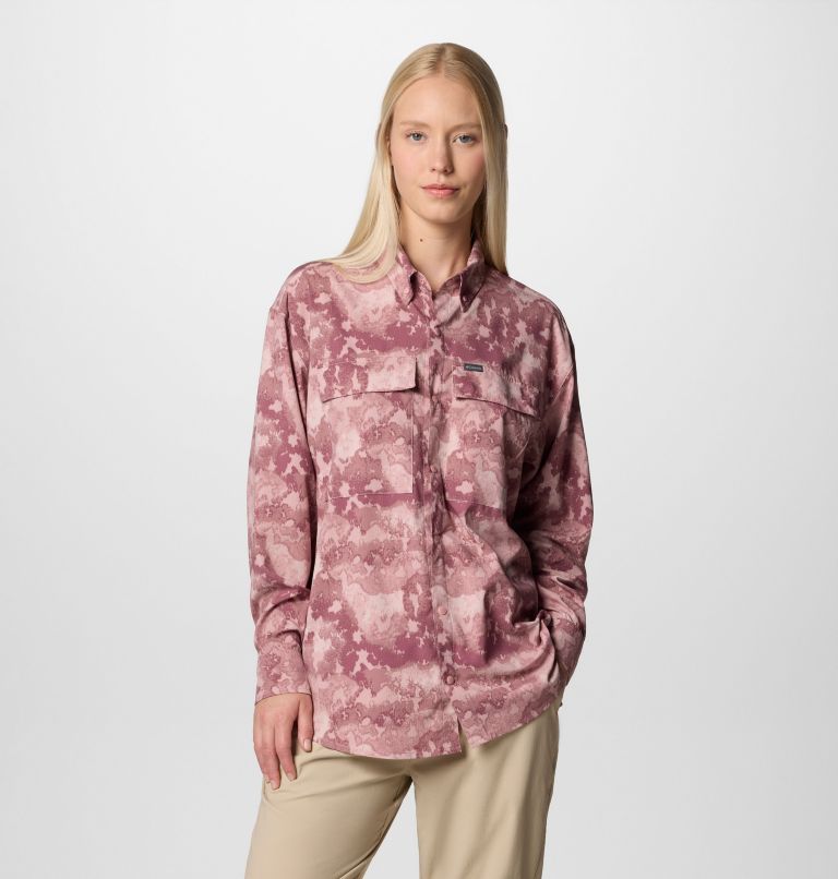 Camisa Elevated View Utility para mujer, Color: Eraser Pink Deco Camo, image 1